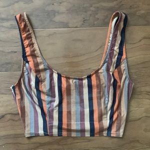 Honey Punch Striped Velvet Crop Top